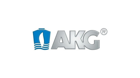 blue and silver AKG logo