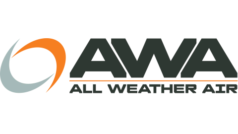grey, orange, and black AWA logo