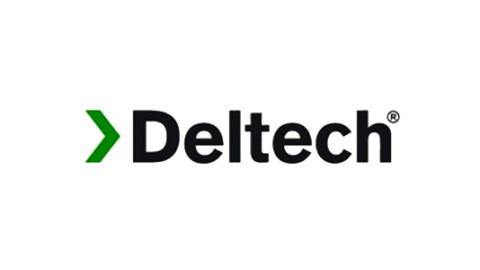 green and black Deltech logo
