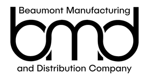 black and white logo of Beaumont Manufacturing & Distribution (BMD)