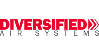 red and black diversified air system logo