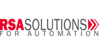 red and black rsa solutions for automation inc. logo