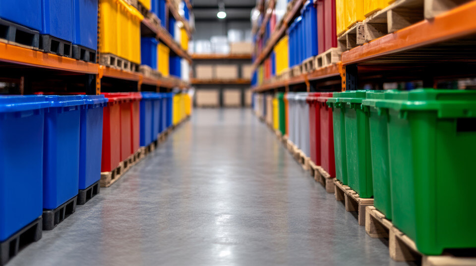 Inventory bins used for parts management